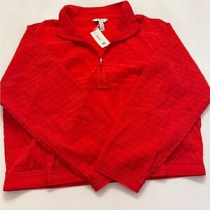 SPANX Bold Red Quarter-Zip Top